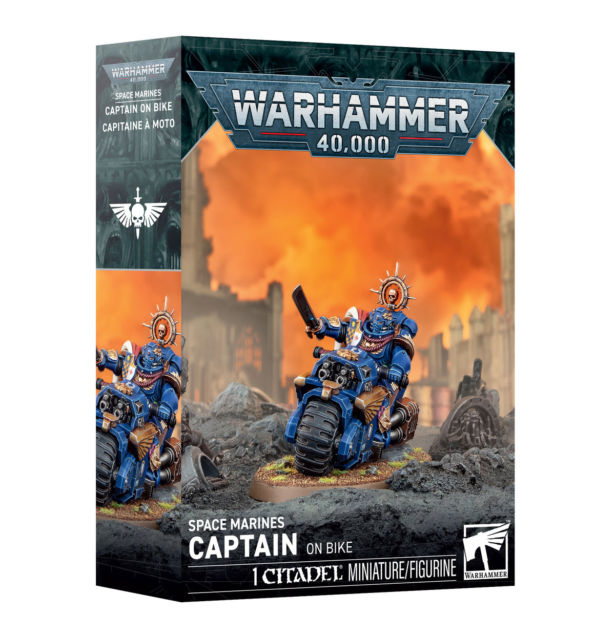 Warhammer 40k Space Marines Captain on Bike